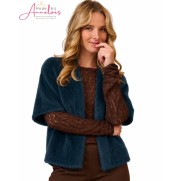 FOS Gilet Lia Alpaca 7878 jeansblauw